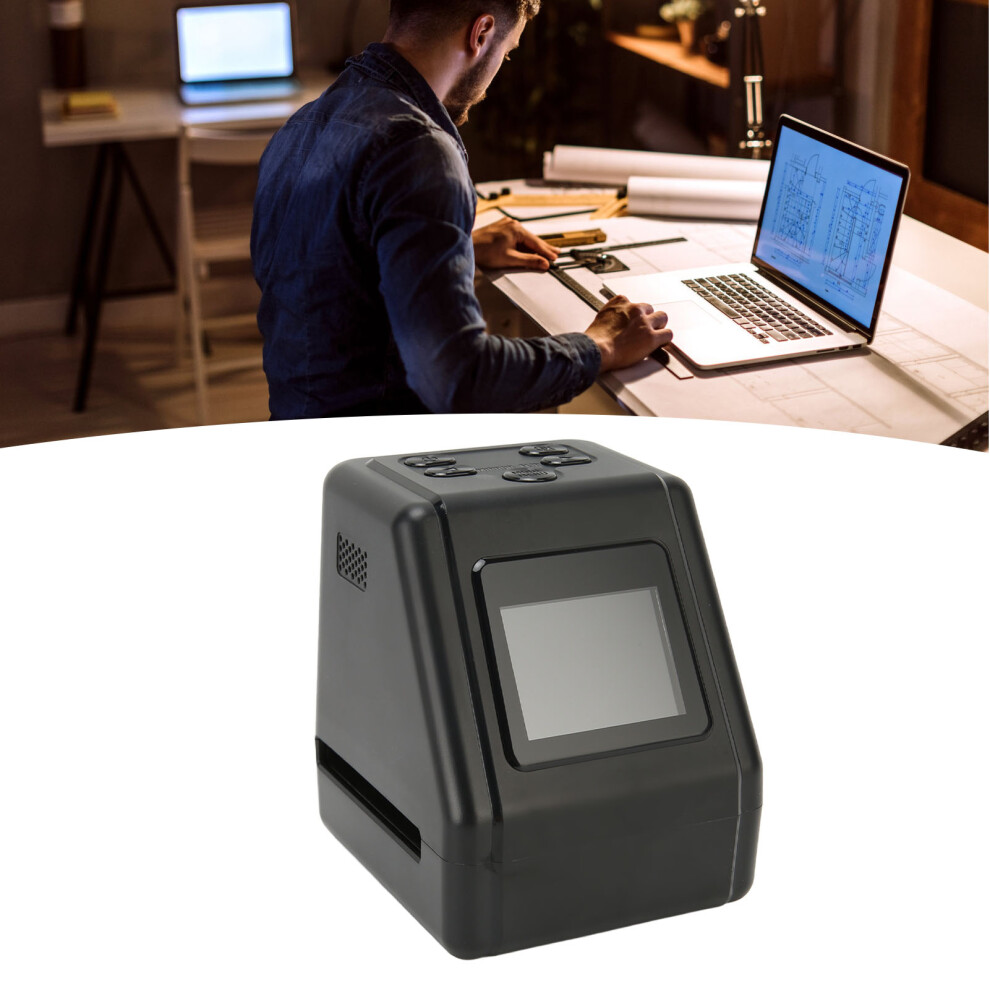 Film Slide Scanner Convert 135 126 110 Films Slides To Negatives Color Jpg Photos 22Mp With 2.0In Lcd Screen Black/White 8411315377572