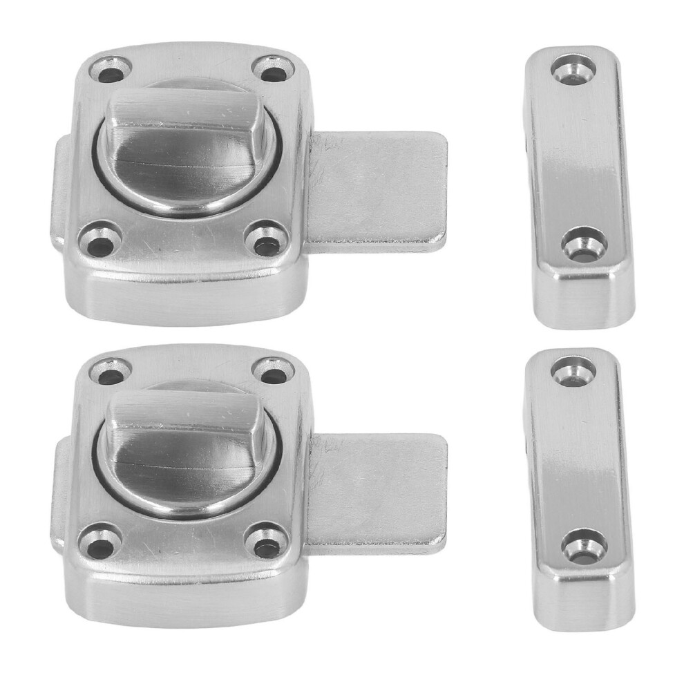Rotating Bolt Latch Screws Zinc Alloy Lock Latch For Furniture Bathroom Door Silver 8481315379340