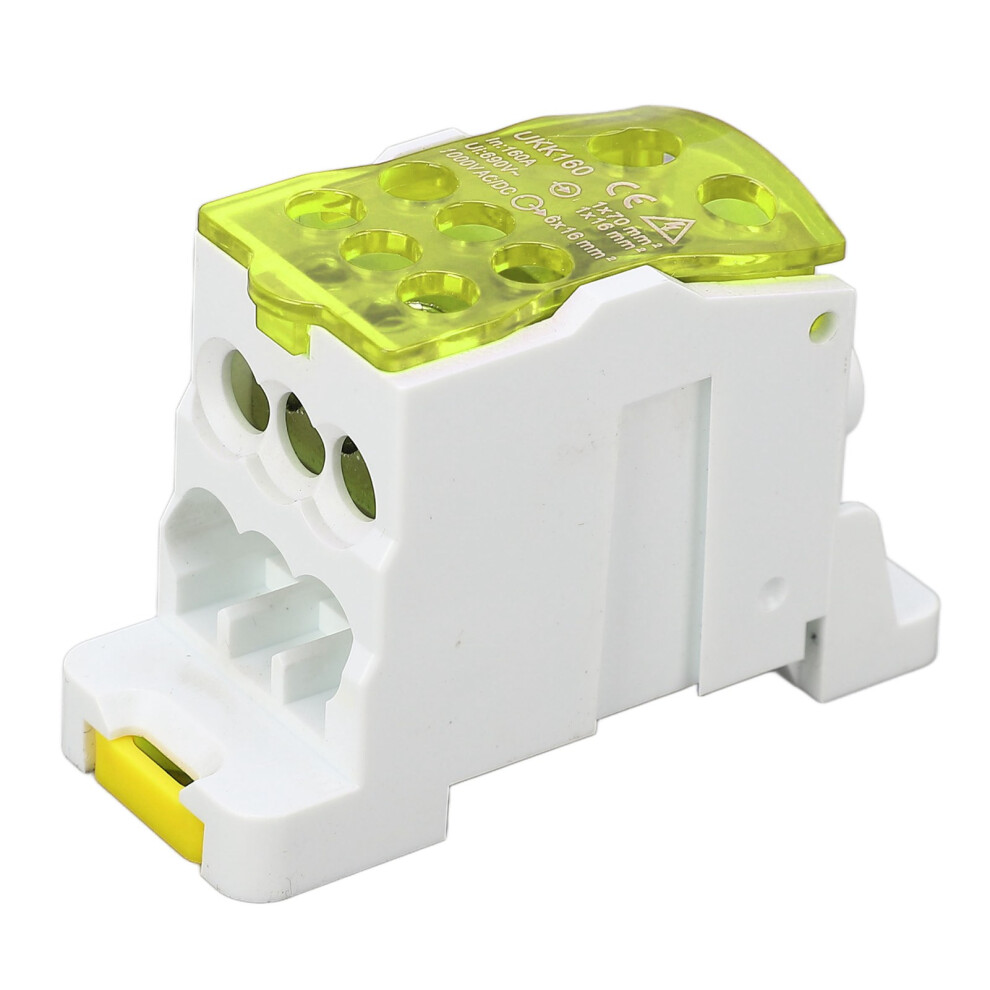 Terminal Distribution Box 690V 160A Din Rail Terminal Block Power Junction Box For Electricity Yellow 4041315379784