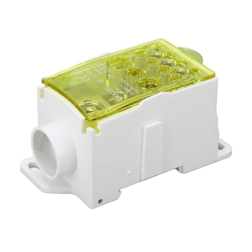Terminal Block Junction Box Splicing Din Rail Single Pole Power Distribution Box 690V 250A Yellow 3261315379800