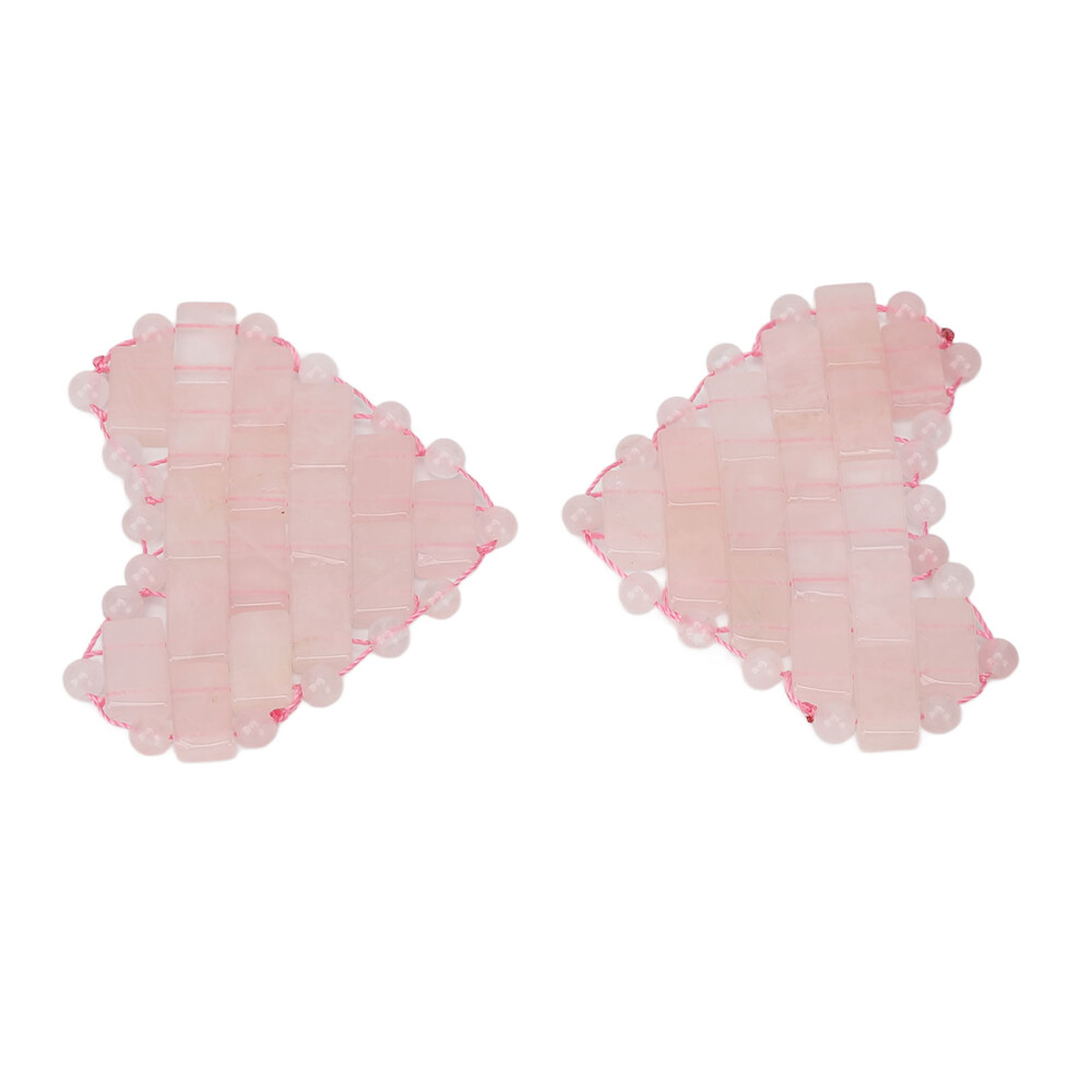 Pink 2Pcs Jadestone Eye Patch Reduce Facial Edema Relieve Eye Strain Heart Shaped Stone Eye Pad For Massage