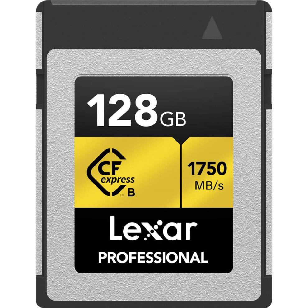 Lexar 128GB Professional CFexpress Type B Memory Card GOLD Series  Up To 1750MB/s Read  Raw 8K Video Recording  Supports PCIe 3.0 and NVMe (