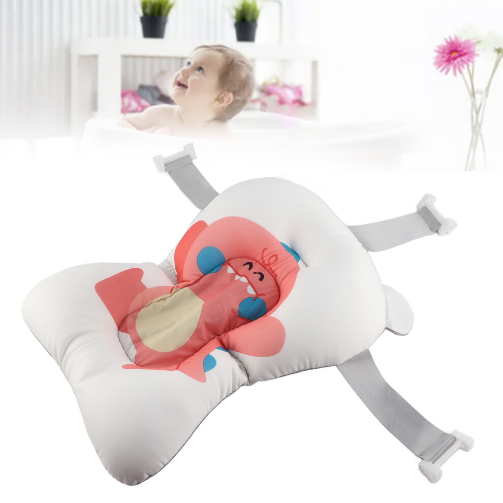 Baby Bath Cushion Hands Free Soft Floating Net Baby Bathtub Pad Supporter For Infants Pink