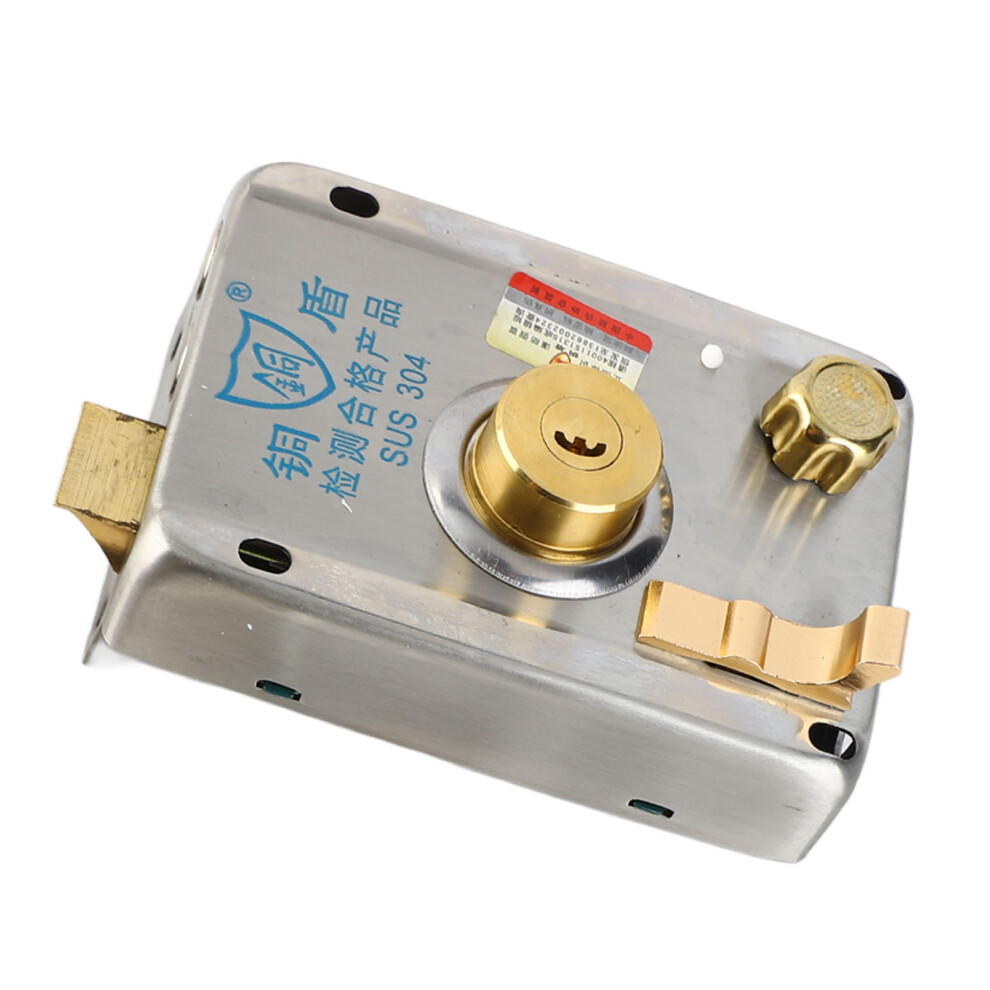 Rim Lock Set Stainless Steel Vintage Type Universal Home Door Gate Safety Vertical Keyway Cylinder Deadbolt 4971315392851