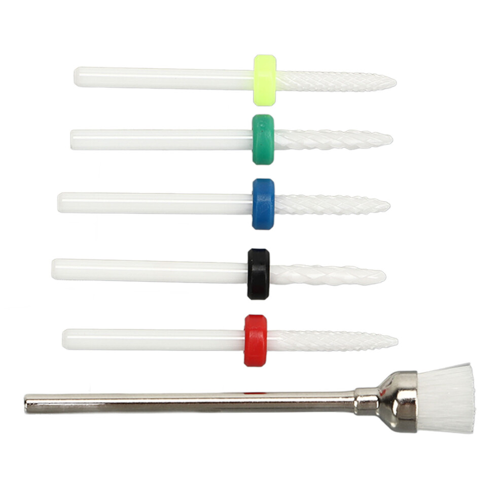 6Pcs Nail Drill Bit Set Professional Home Salon Ceramic Cuticle Remover Bits For Nail Artist Novice 9331315397938