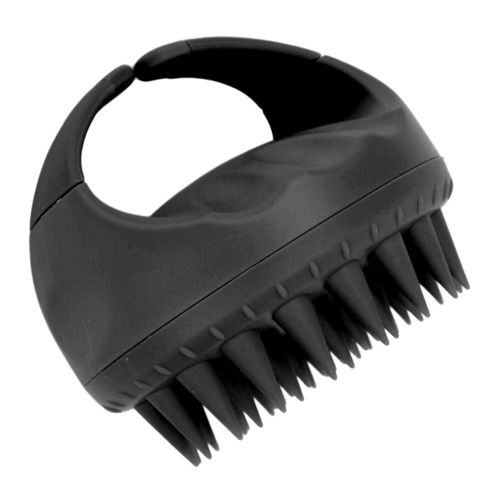 Black Silicone Scalp Massager Shampoo Brush Dandruff Removal Scalp Exfoliator Scrubber For Hair Growth