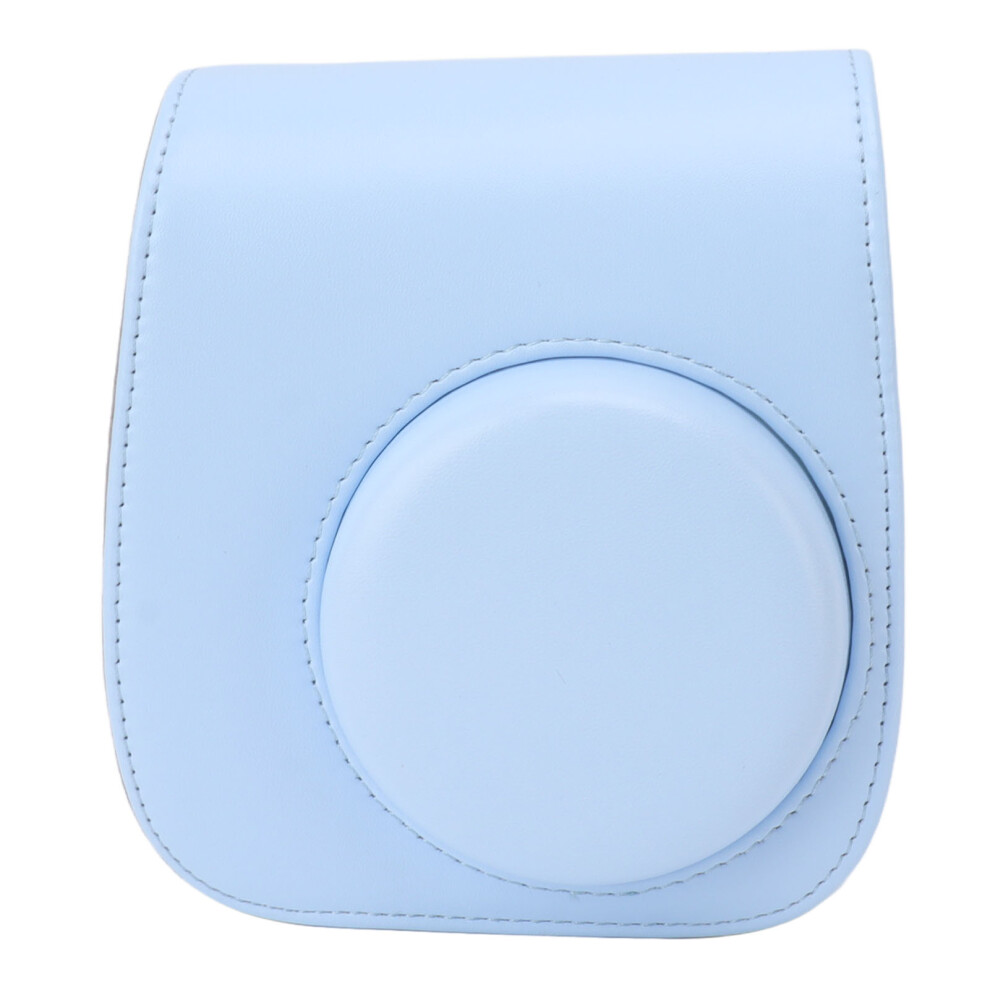 Instant Camera Bag Pu Leather Instant Camera Bag Adjustable Strap Instant Camera Case For Traveling Camping Blue 7891315401957