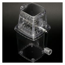 Portable Ice Crusher 1.25L Hand Cranked DIY Manual Shaved Ice Chopper Machine for Home Outdoor Camping Use Transparent