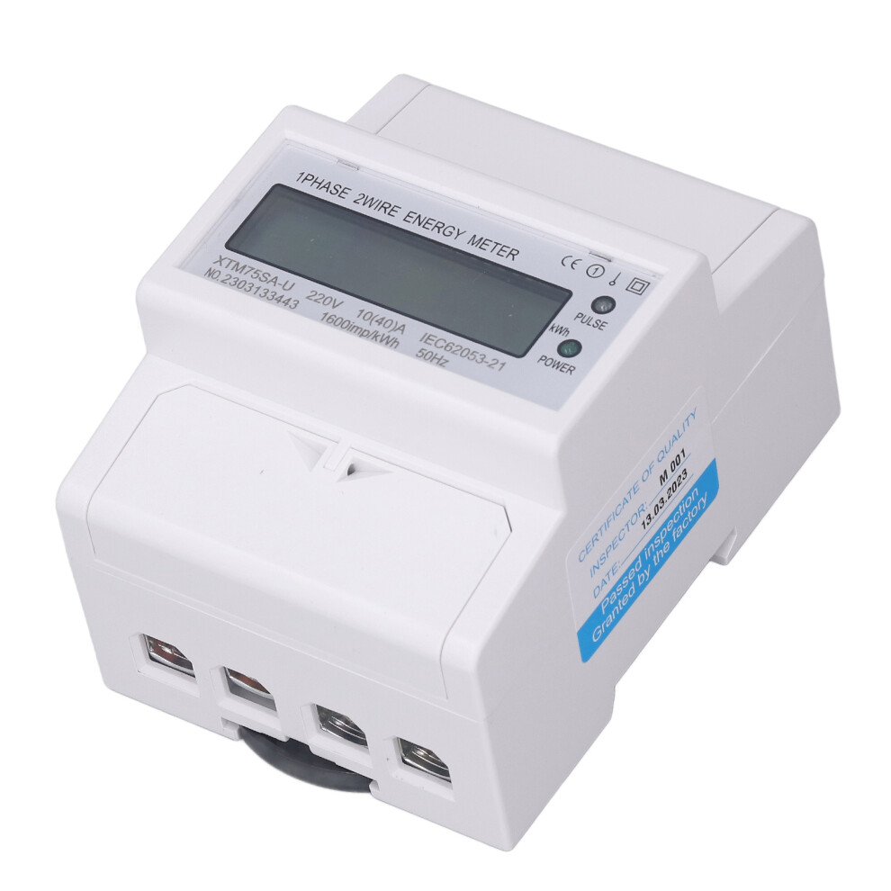 Din Rail Energy Meter Voltmeter Ammeter Single Phase 4P Lcd Digital Power Electric Meter 35Mm Dc220v 10(40)A 5061315408528