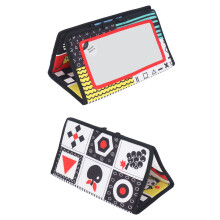 Baby Mirror Toy Foldable Different Patterns High Contrast Soft Cloth Book Hanging Toy for Car Black Red