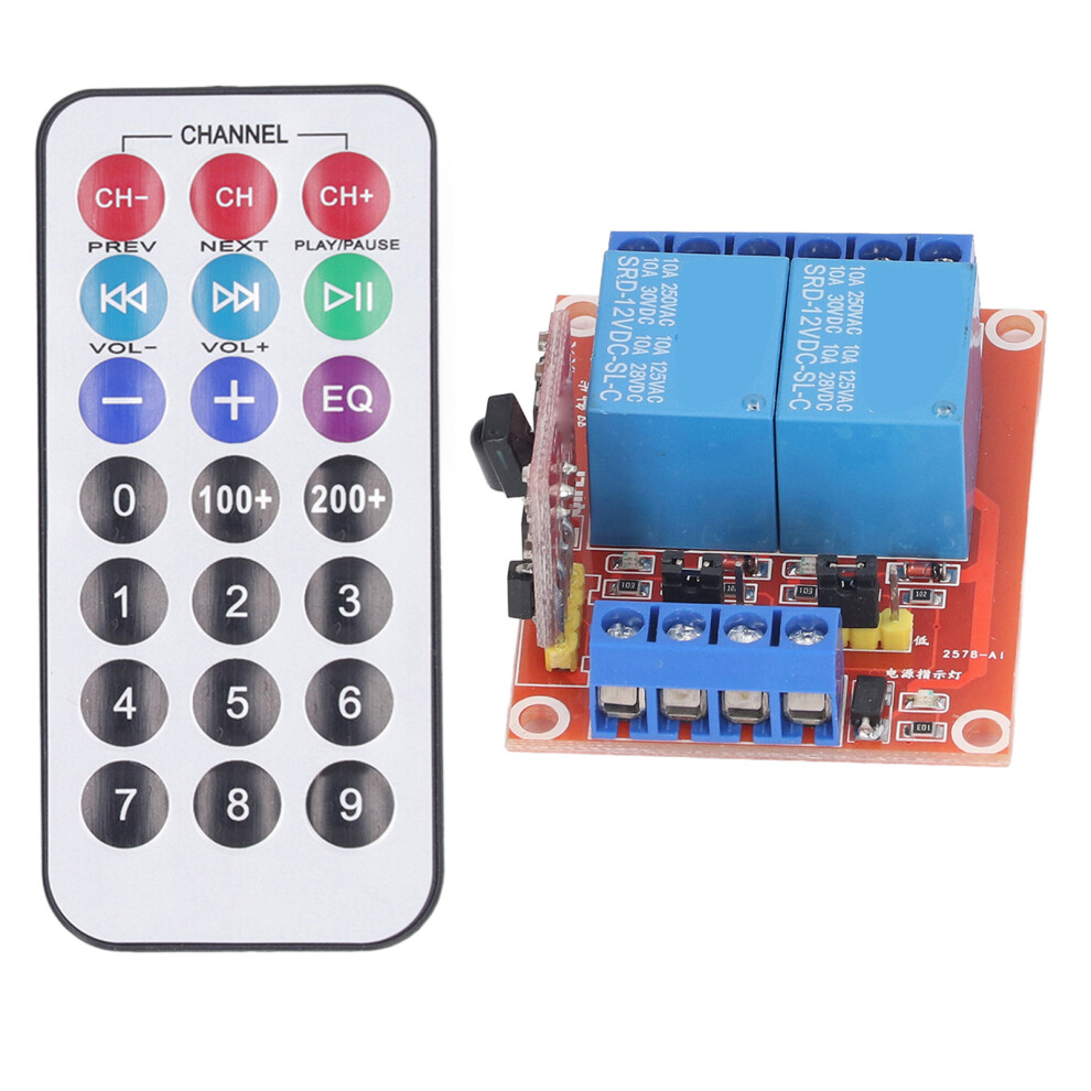 2 Channel Infrared Remote Control Switch Relay Module High Low Bidirectional Trigger Remote Control Relay Dc12v Operating Voltage 4131315416111