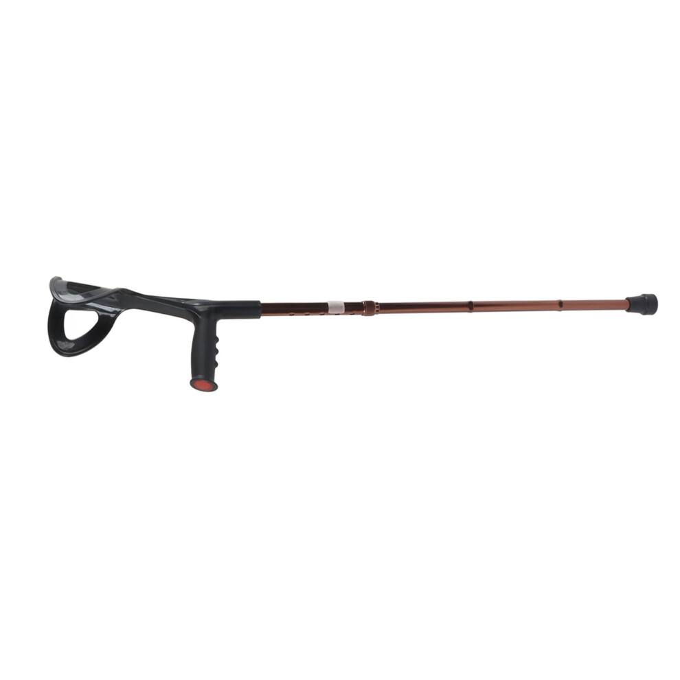 Brown Foldable Walking Cane Stick Evenly Distributed Weight Forearm Folding Adjusting Walking Crutch