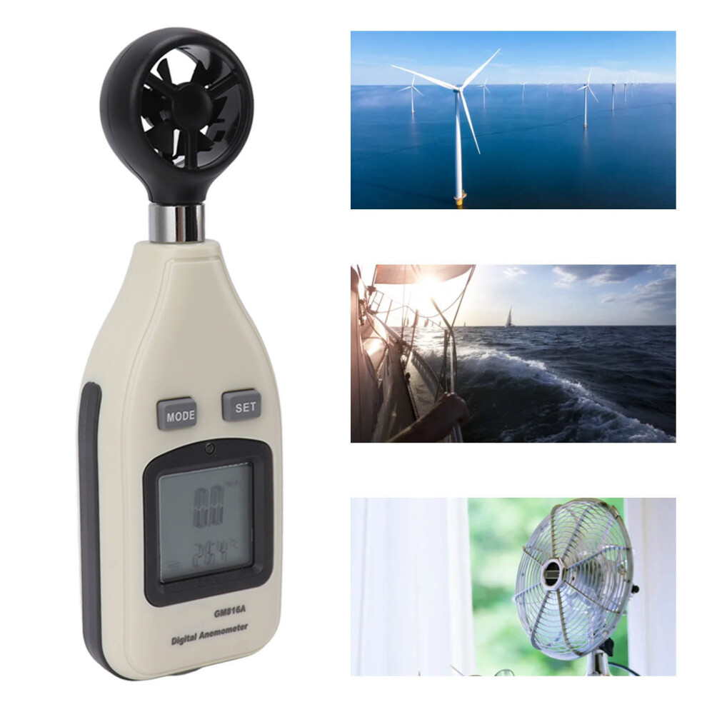 Digital Anemometer With Lcd Display Wind Speed And Temperature Meter Gauge Handheld Measuring Tool For Sailing Surfing Shooting Drone 6941315420807