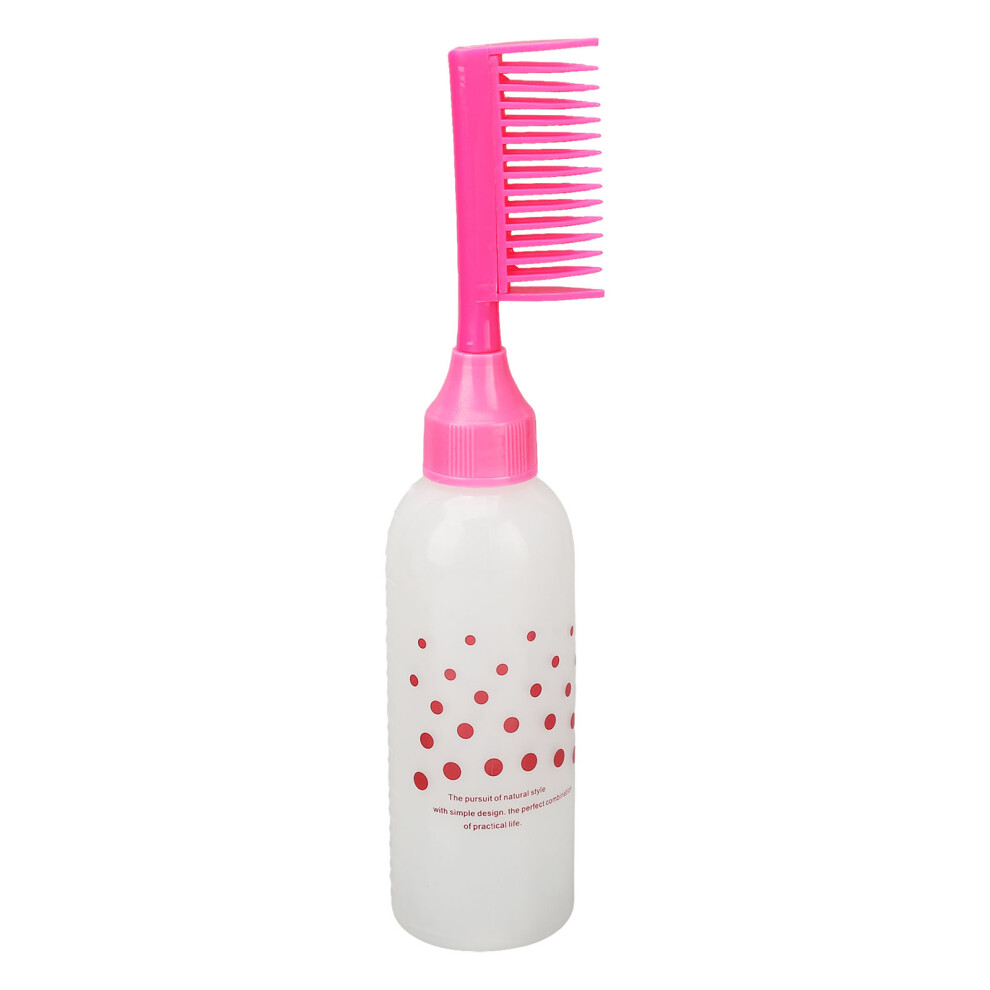 Pink 5Pcs Hair Dye Comb Bottles Root Comb Color Applicators Dye Dispensing Bottles With Graduated Scale