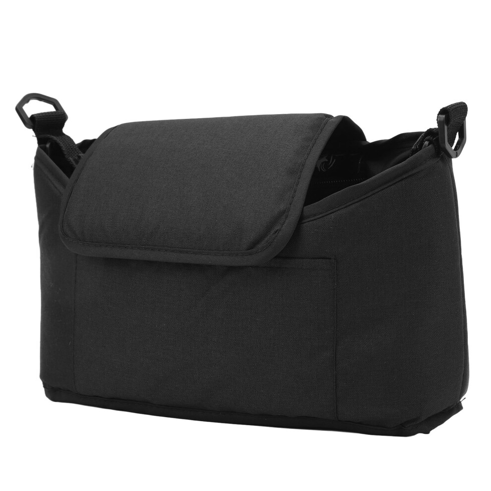 Baby Stroller Hanging Bag Multipurpose Large Capacity Stylish Lightweight Stroller Travel Bag for Outdoor Camping Black
