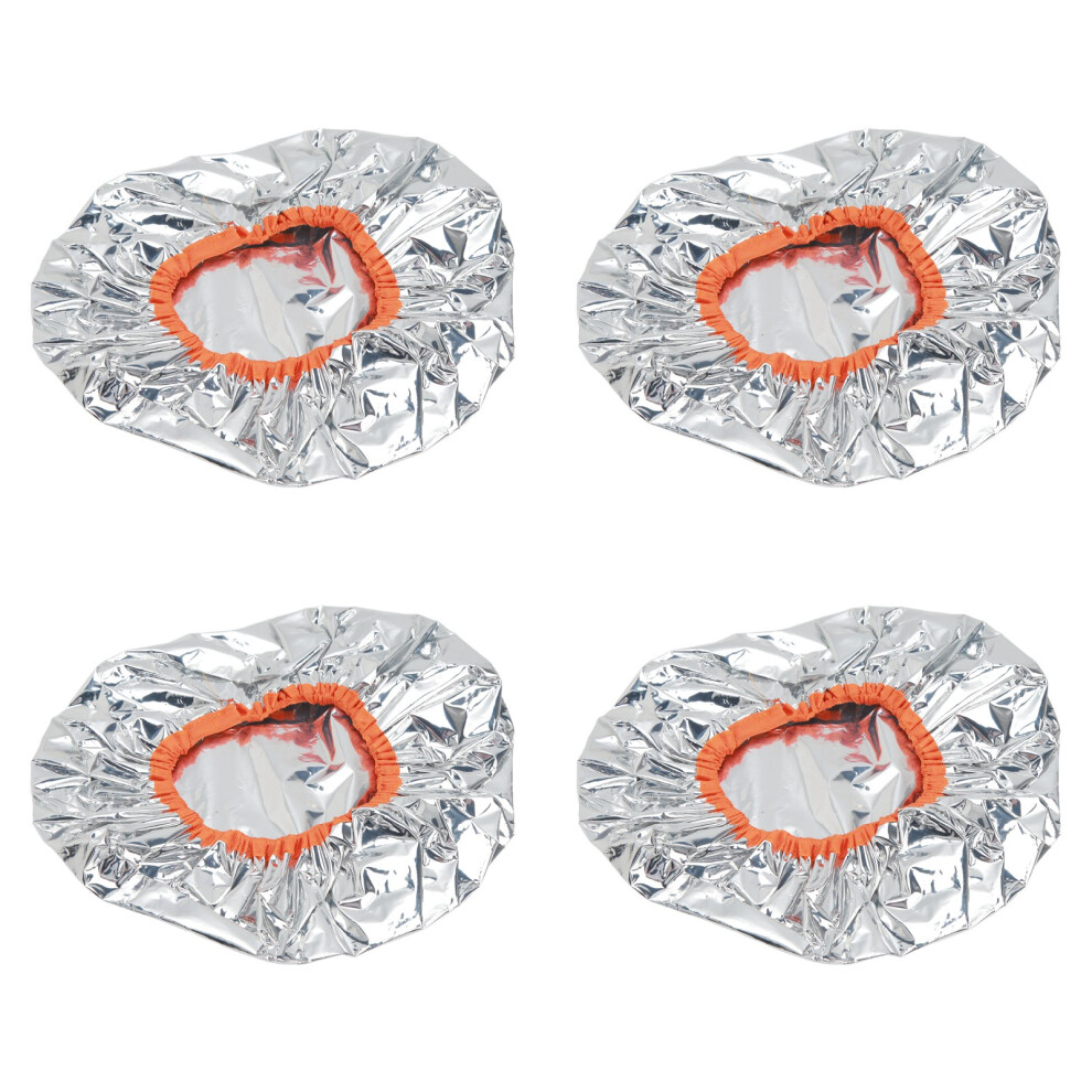 Silver 10Pcs Hair Dye Processing Hat Constant Temperature Aluminum Foil Deep Conditioning Caps