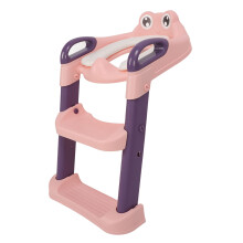 Kids Potty Training Seat Foldable Prevent Slipping Baby Toilet Potty Seat with Step Stool Ladder Pink