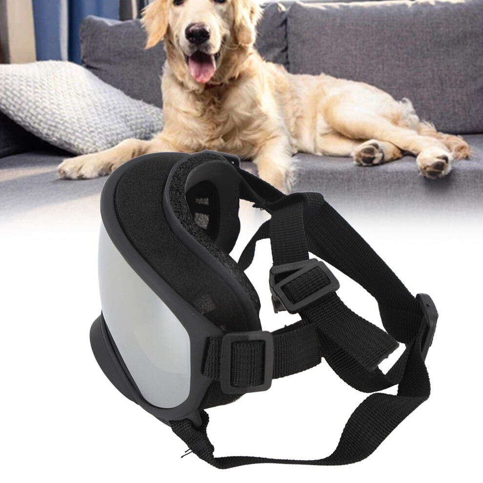 Large Dog Sunglasses UV Protection Windproof Anti Fog Adjustable Dog Goggles for Outdoor Dogs Eye Safety Silver-image-OPC-PHR7BZM-NEW