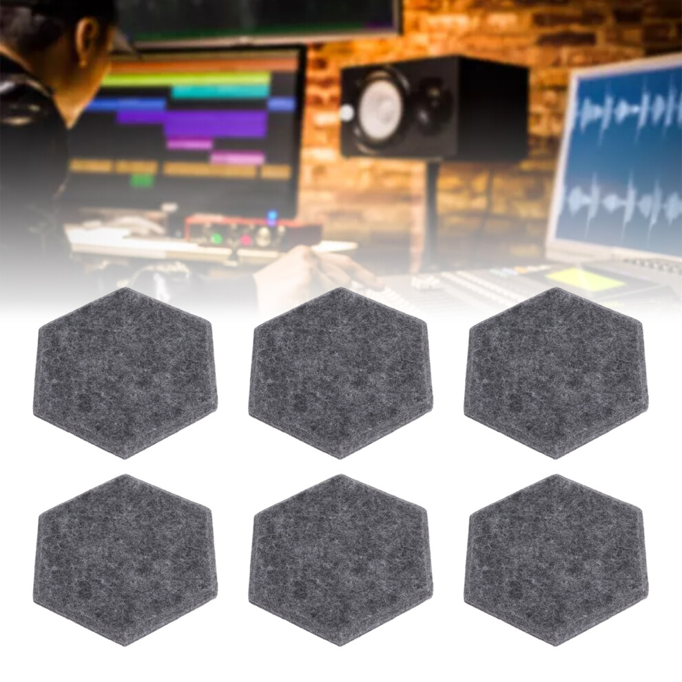 12Pcs Hexagon Acoustic Panels High Density Sound Absorbing Panels Sound Proof Beveled Edge Wall Panels 14X12x7cm Dark Gray 8191315426622