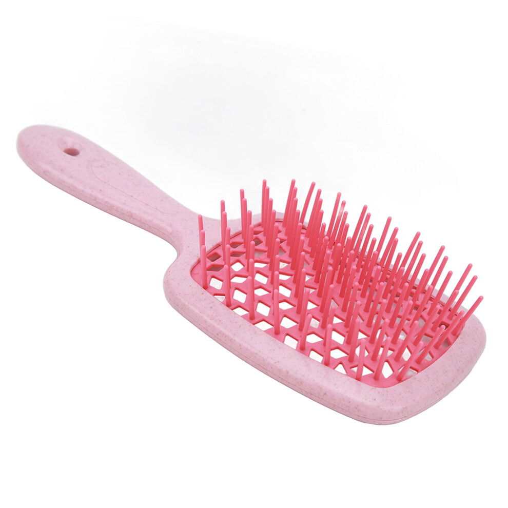 Curved Vent Hair Brush Scalp Massage Paddle Detangling Brush Styling Tool for Fast Blow Drying Pink