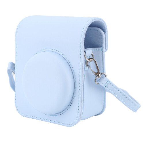 Mini Instant Camera Protective Bag PU Camera Case With Adjustable Shoulder Strap For Fujifilm Instax Mini 12 Camera Blue 2