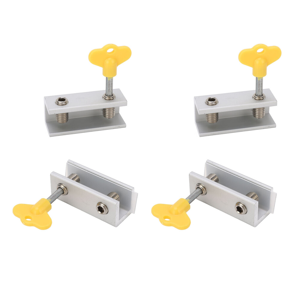 4Set Window Lock Aluminium Alloy Adjustable Security Lock Stopper With Key For Vertical Horizontal Sliding Window 6921315430174