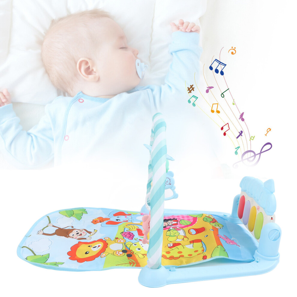 Gym Infant Playmat Piano Musical Early Education Crawling Sensory Gym Piano Mat For Infants Blue