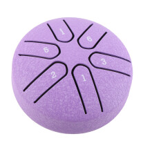 Handpan Drum Professional Mini 6 Note Worry Free Tongue Drum Percussion Instrument with Drumstick Purple