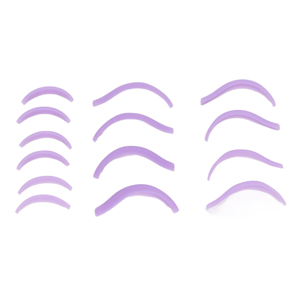 7 Pairs Silicone Eyelash Perming Curler Different Size Reusable Lash Lift Pads for Beauty Salons Purple