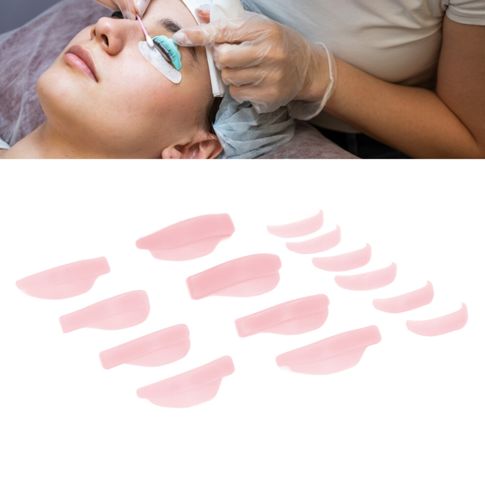 7 Pairs Silicone Eyelash Perming Curler Different Size Reusable Lash Lift Pads for Beauty Salons Pink
