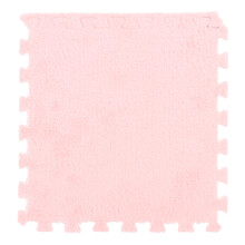10pcs Plush Foam Floor Mat Soft Thick Split Joint Interlocking Plush Foam Rug for Room Floor Pink