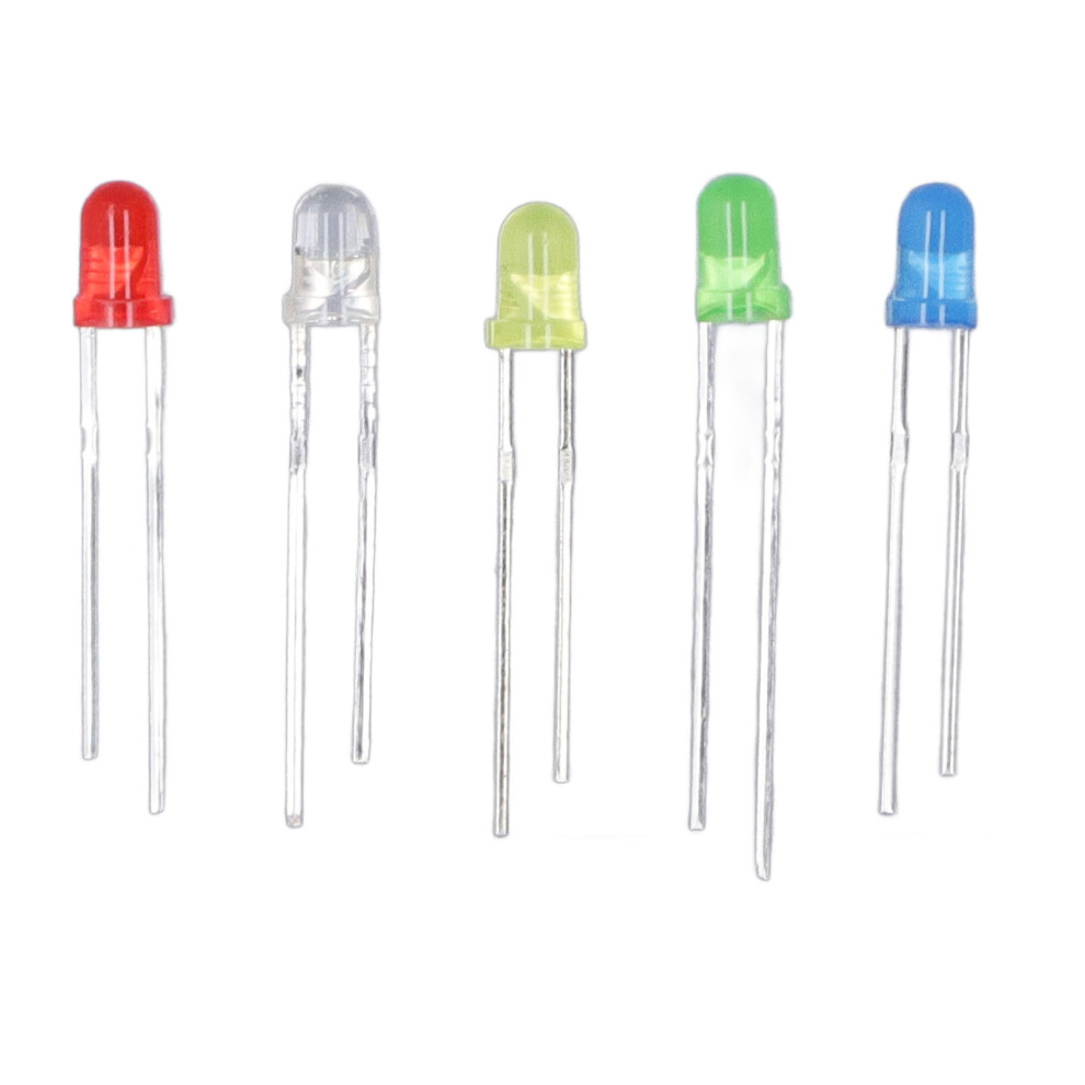 500Pcs 3Mm Led Light Emitting Diode 5 Colors Red Yellow Blue Green White Led Lamp Emitting Diode Set 4111315445090