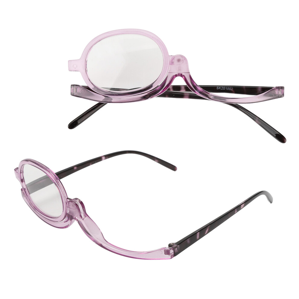 Magnifying Cosmetic Glasses Women Stylish Flexible Flip Down Makeup Reading Glasses with Case +4.00
