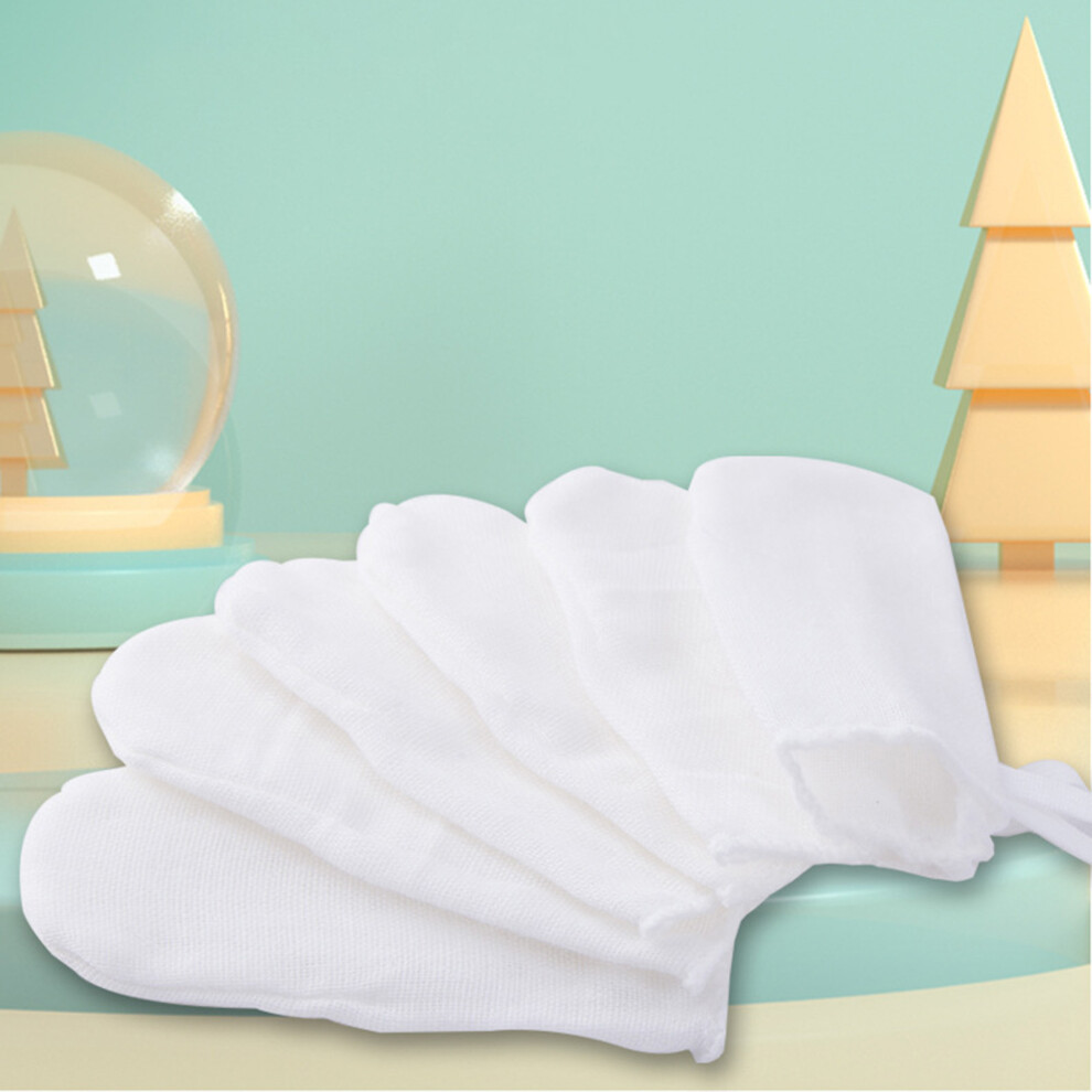 6pcs Baby Teeth Cleaning Gauze Finger Cover Milk Stain Removal Soft Hygiene Ring Buckle Oral Tongue Cleaner