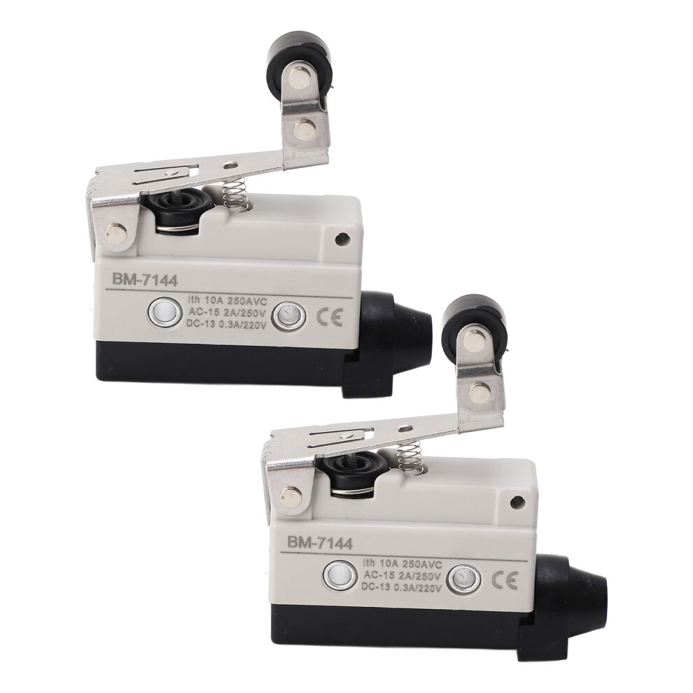 2Pcs Micro Switches With Spring Roller Lever Travel Limit Switch For Mechanical Device No+Nc 250Vac 8061315447326