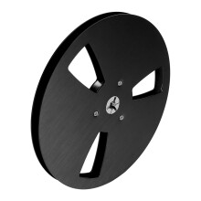7 Zoll Aluminiumklebebandspule mit 3 Löchern für 1/4-Zoll-Band, Schwarz