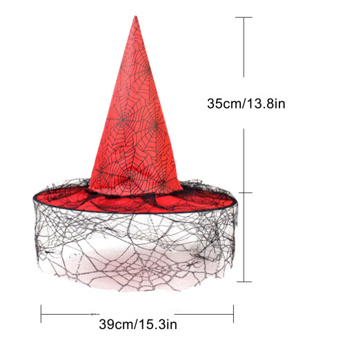 Halloween Hat Party Dance Witch Net Decorative Props Pointy Corner Wizard Witch Hat 1