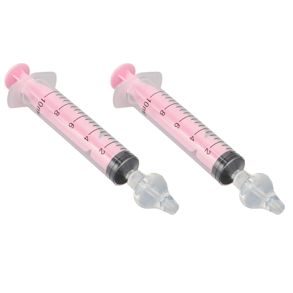 2Pcs Syringe Nasal Irrigator 10Ml Cleaning Rinse Silicone Syringe Nose Washing Irrigator For Children Pink