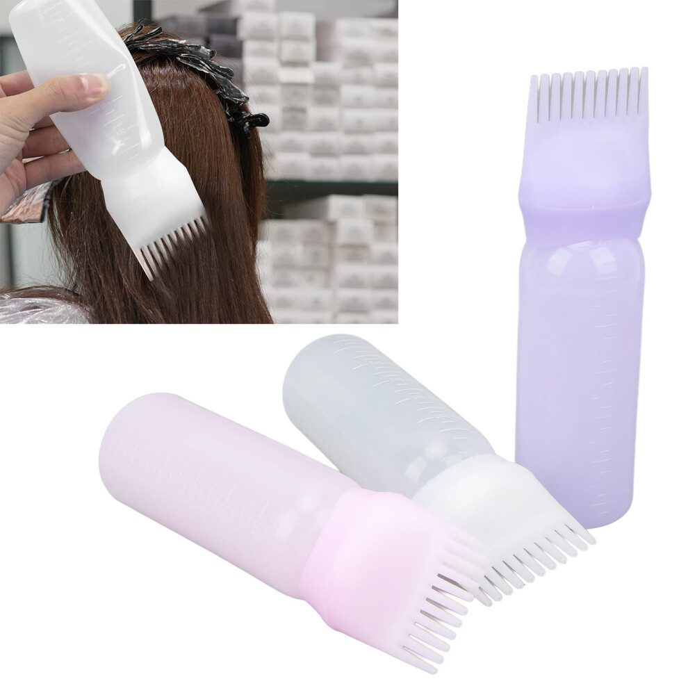 3pcs Hair Dye Applicator Bottle Home Salon Root Comb Hair Oil Applicator with Scale Styling Tool