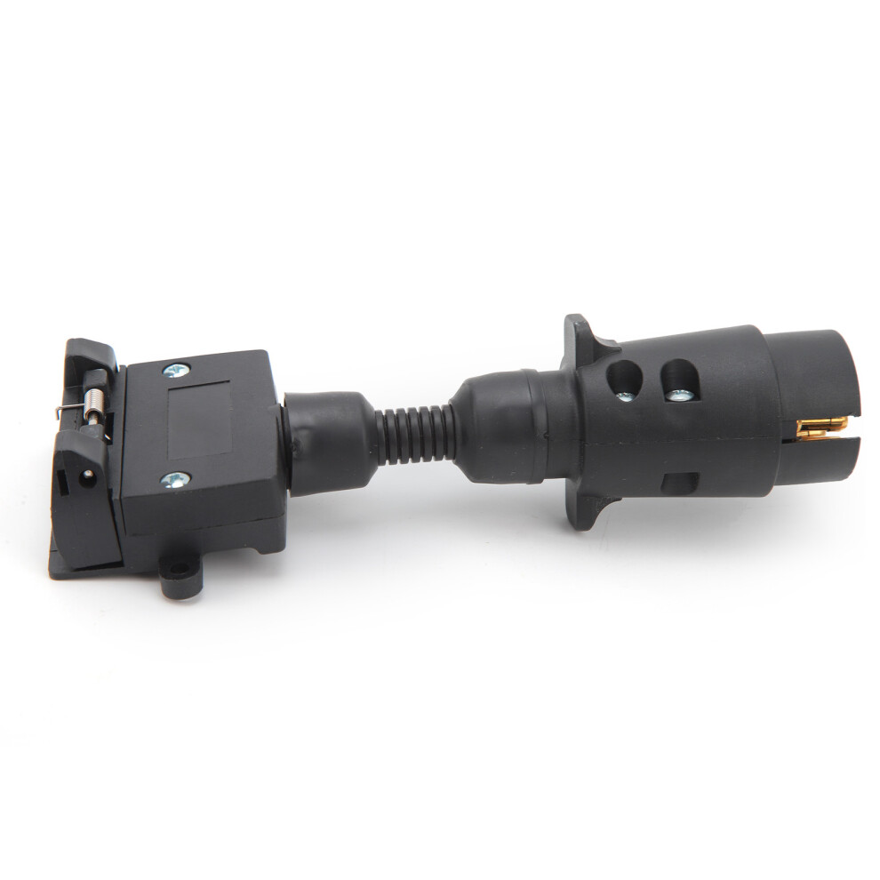 Trailer Adapter 7 Pin Round Male Plug To 7 Pin Flat Female Socket For Caravan Boat 7901315456199