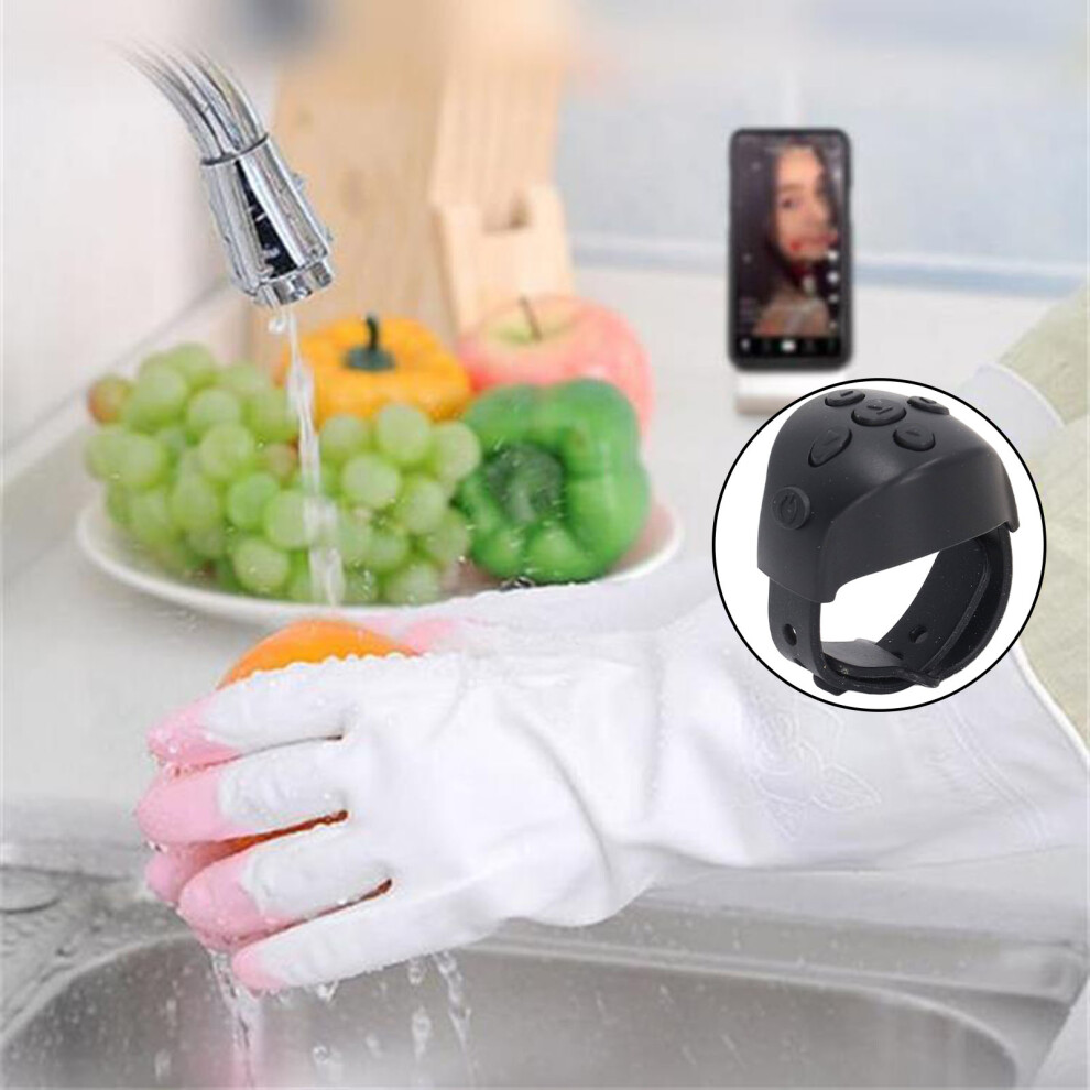 Bluetooth Remote Control Scrolling Ring App Page Turner Camera Remote Shutter Selfie Button For Cell Phone Black 8401315456360