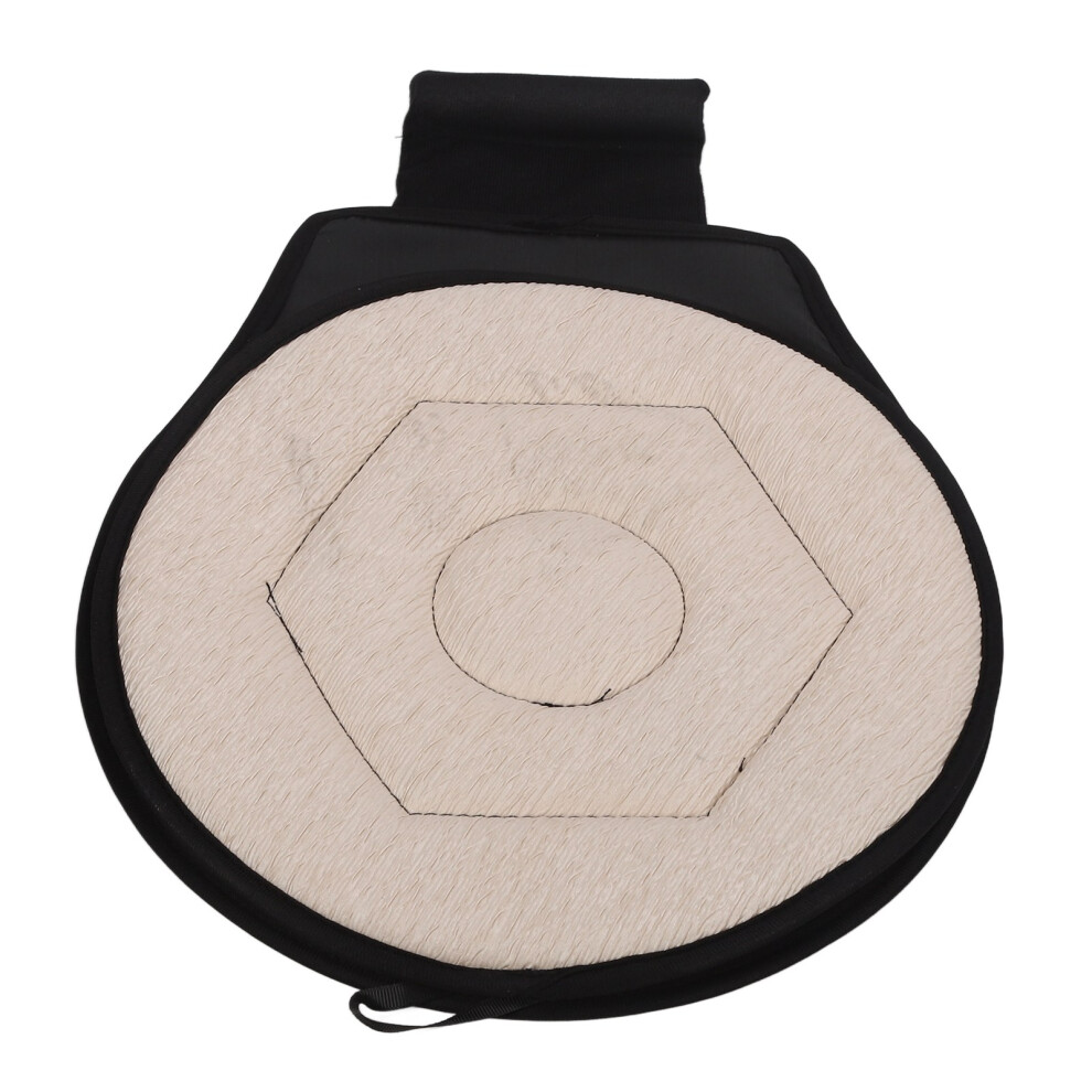 Beige Round Car Cushion 360 Degrees Rotating Geometric Rhombic Shape Portable Rotating Seats Cushion For Elderly