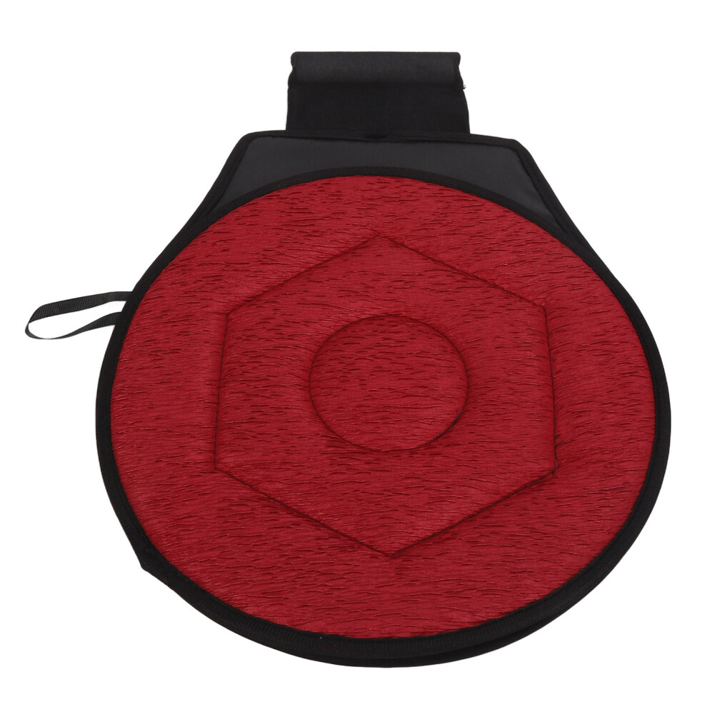 Red Round Car Cushion 360 Degrees Rotating Geometric Rhombic Shape Portable Rotating Seats Cushion For Elderly Wine