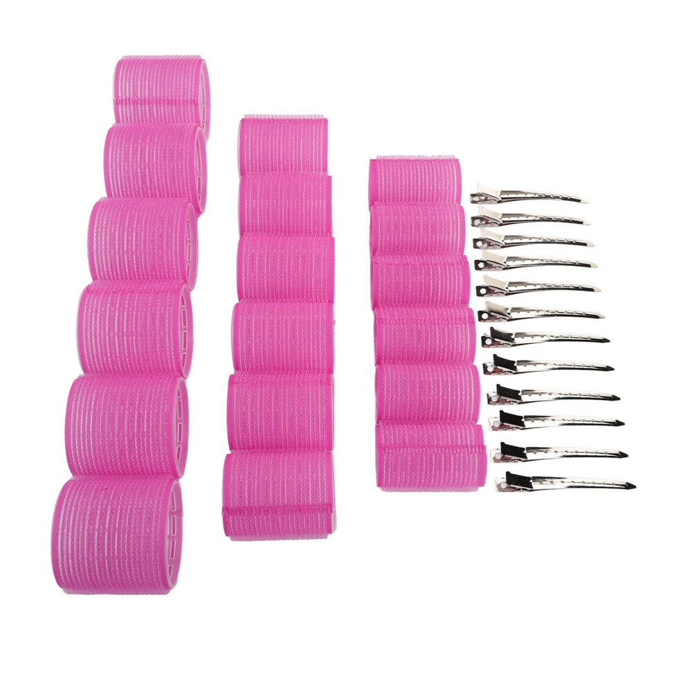 Hair Root Curlers Pink Self Grip Hair Curlers Rollers with Clips for Hair Dressing Styling DIY