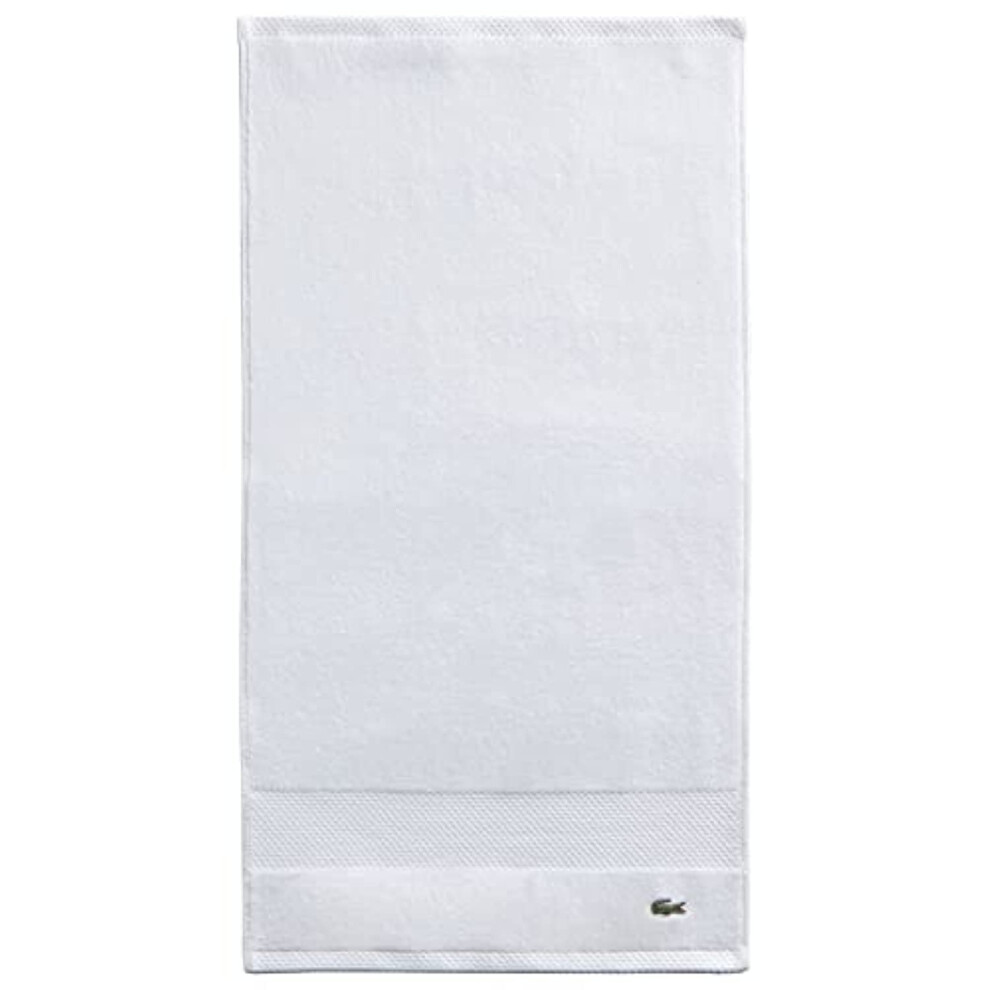 Serviette de toilette Lacoste Heritage en coton Supima blanc 40 x 76 cm