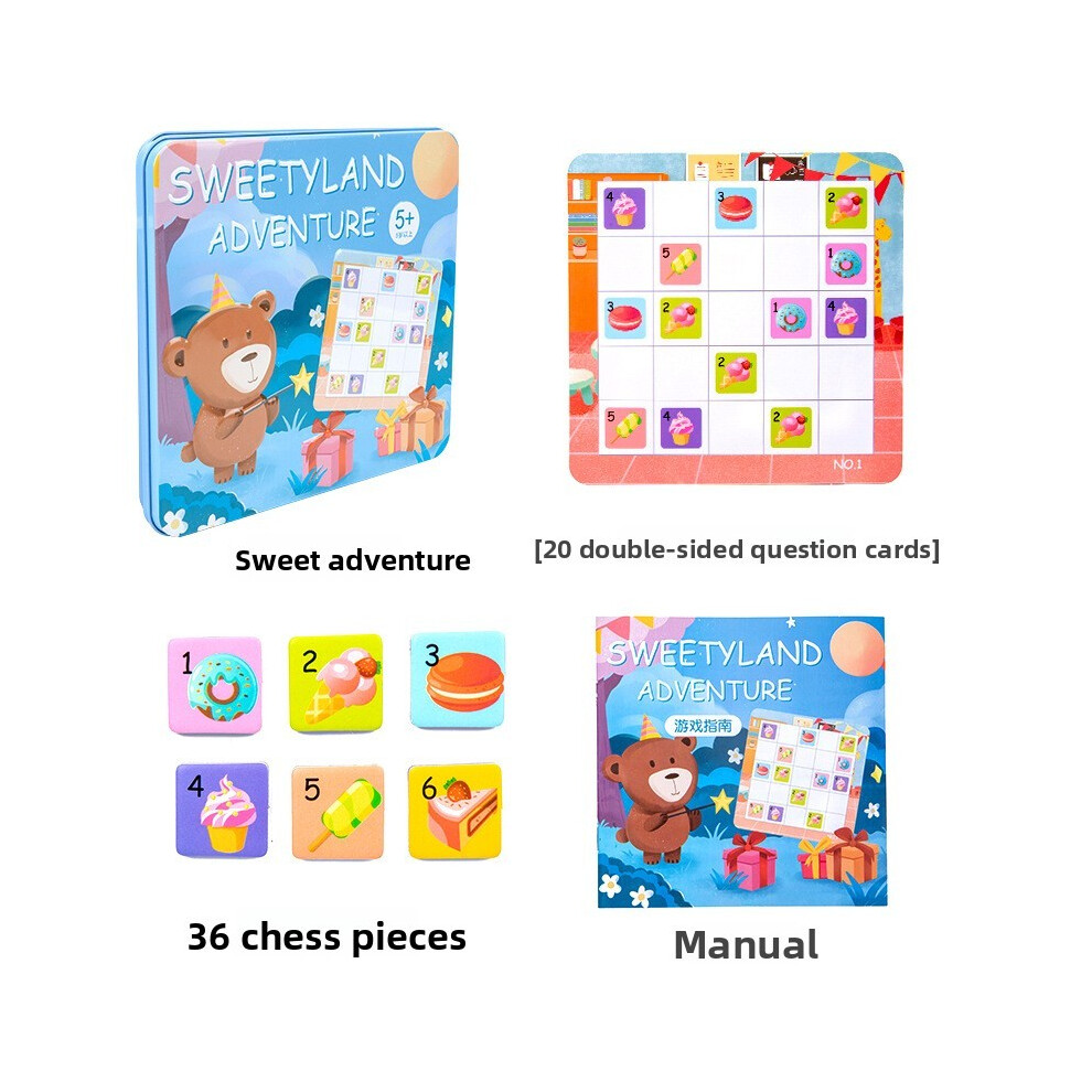 (Intermediate Sudoku Candy) Scene Magnetic Thinking Animal Sudoku Puzzle Game Kids Cognitive Education Toy