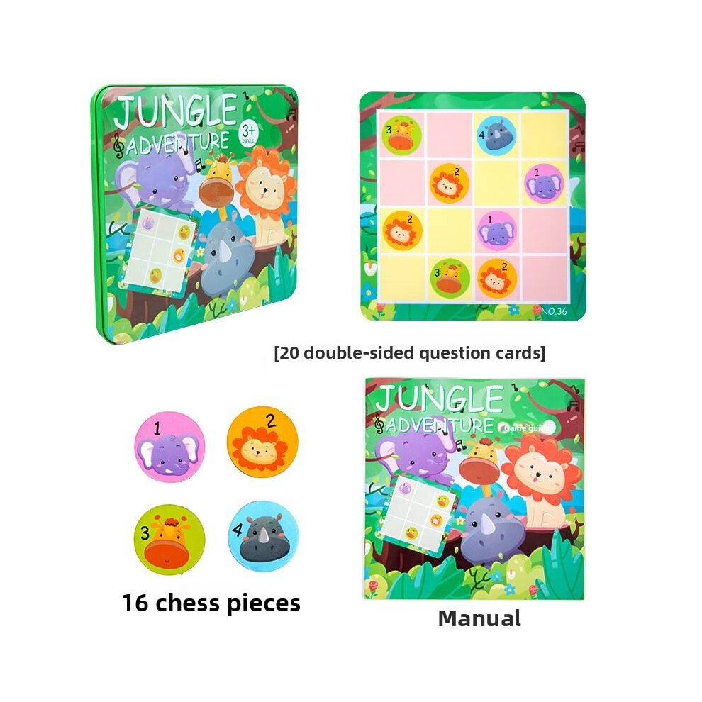 (Basic Sudoku Animal) Scene Magnetic Thinking Animal Sudoku Puzzle Game Kids Cognitive Education Toy