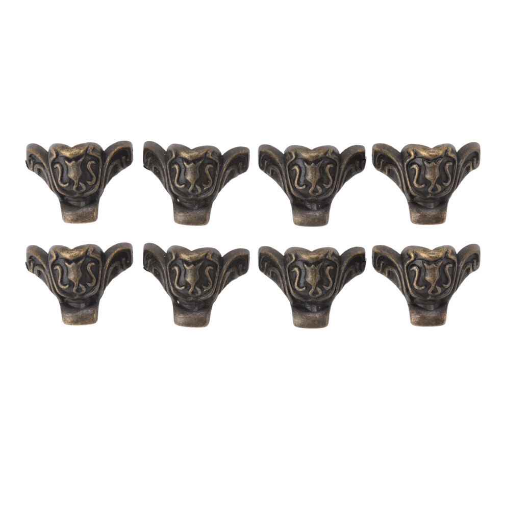 8Pcs Jewelry Case Hardware Feet Bronze Zinc Alloy Decorative Legs Corner Protector Feet For Boxes Small Cabinets 4691315487912