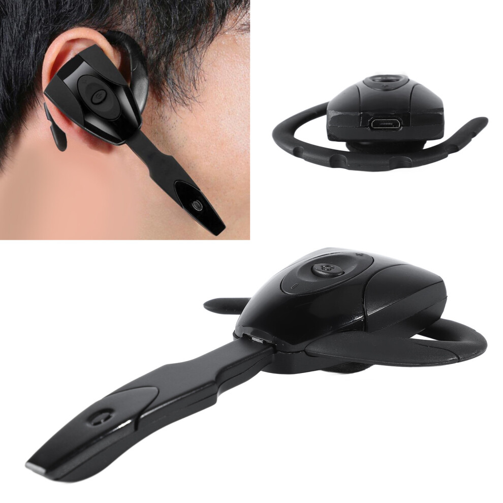 Bluetooth Earpiece Single Ear Unique Shape Comfortable Wear Rechargeable Wireless Headset Black 7671315493844