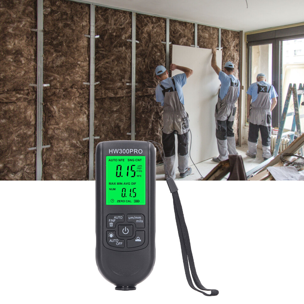 Coating Thickness Gauge High Accuracy Paint Depth Gauge Meter Antislip Thickness Meter Gauge Black 4981315494486
